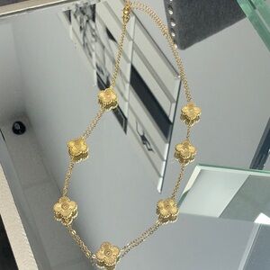 Gold Stainless Steel Clover Necklace